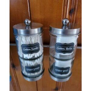 Bathroom Vanity Glass Storage Organizer Holder Canister Apothecary Jar